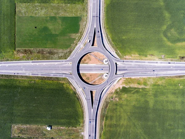 Aerial view of a Roundabout — Stock Photo, Image
