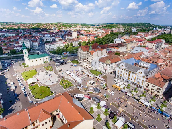 Oradea centro Union Square vista aérea — Foto de Stock