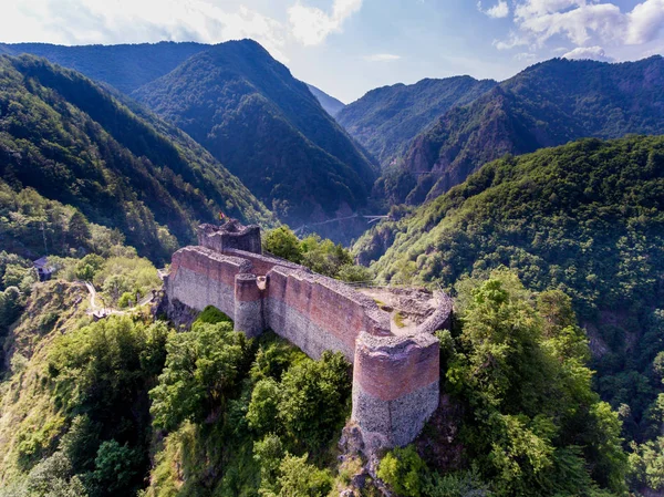 Fortaleza Poenari. Vista aérea — Foto de Stock