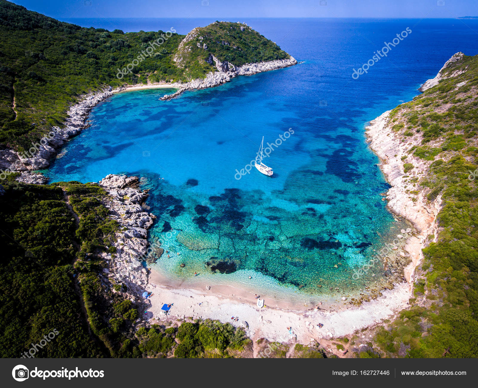 Porto Timoni Corfu Map Porto Timoni, On Of The Hidden Beaches Of Corfu Island, Also Kno Stock  Photo By ©Calinstan 162727446