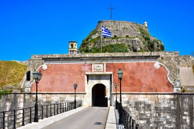 Corfu Town, Korfu Adası, Yunanistan eski Venedik Kalesi