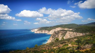 Zakynthos Adası gün güneşli yaz Panoraması