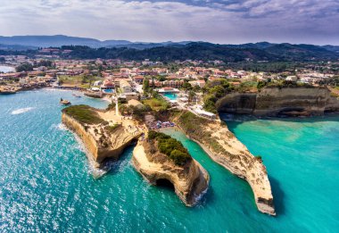 Kanal D'amour, Corfu Korfu, Yunanistan. En iyi bilinen beach 