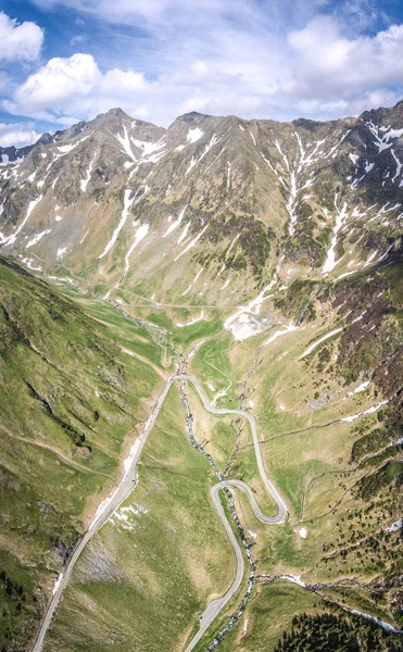 Transfagarasan Roménia panorama aéreo — Fotografia de Stock