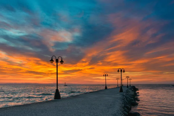 Sonnenaufgang in Paralia Katerini — Stockfoto