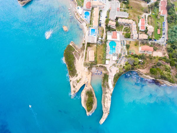 Sidari, Corfu, Yunanistan. Ünlü 's plajları ve muhteşem c