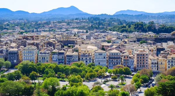 Ville de Corfou vue aérienne, île de Corfou, Grèce — Photo