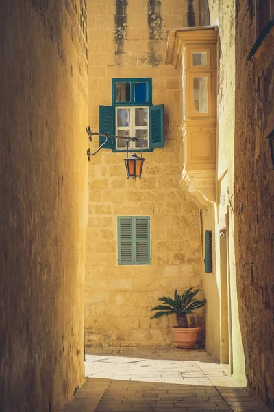 Mdina şehir sokakları - Malta. Eski CIT ünlü dar sokakları