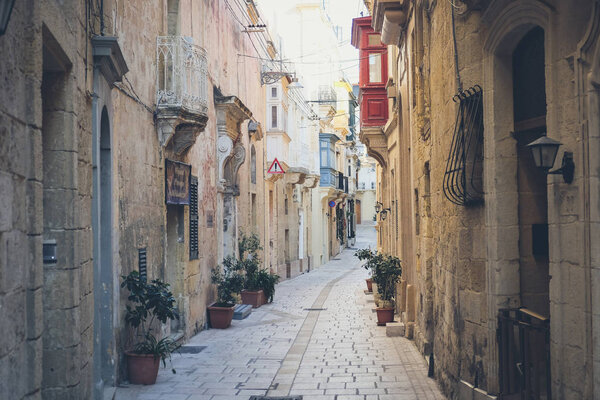 Valletta city streets in Malta