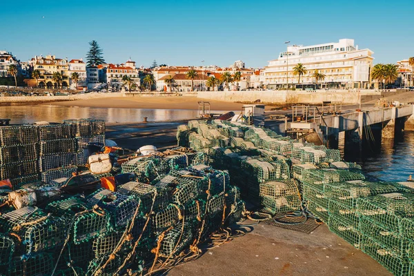Fischkäfige in cascais, lisbon, portugal — Stockfoto