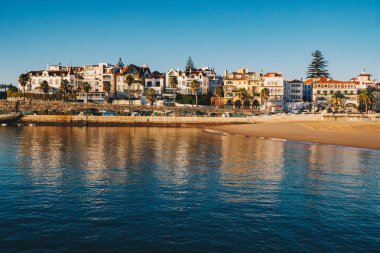 Cascais deniz manzaralı ve plaja Cascais, Portekiz Lizbon bölgesi içinde