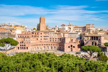 Roma, İtalya Trajan'ın pazarının havadan görünümü