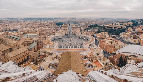 Panorama of Rome Saint Peter's Square as seen from the air — Stock Photo, Image