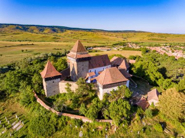 Viscri alkollü Ortaçağ Sakson kilisede Viscri Köyü,