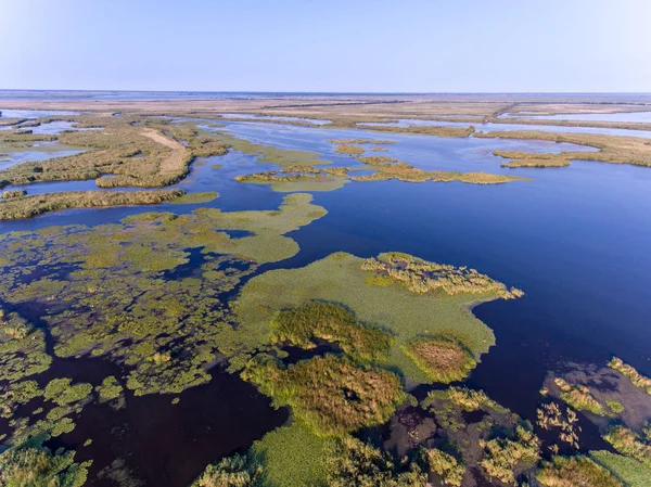 Donaudelta Luftaufnahme (Delta Dunarii) Rumänien — Stockfoto