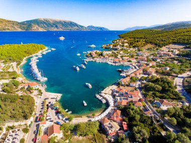 Cephalonia Fiskardo village and port important destination for y clipart