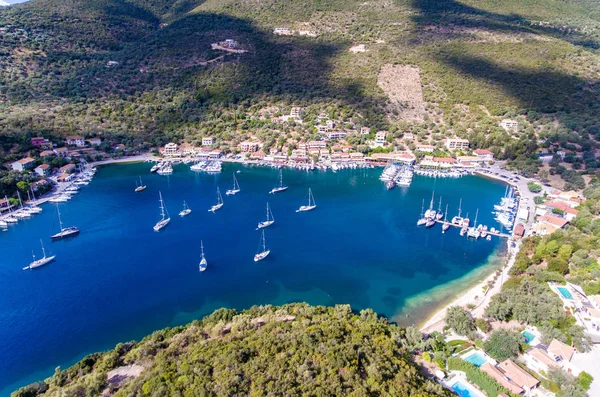 Sivota Bay auf der Insel Lefkada Griechenland Luftaufnahme — Stockfoto
