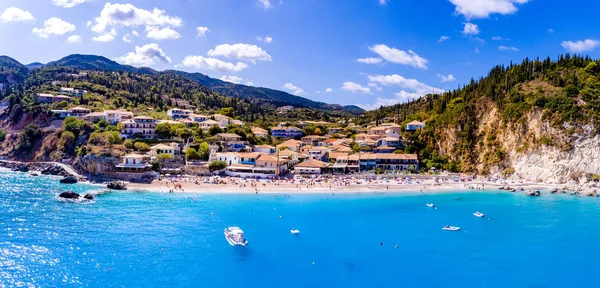 Agios Nikitas panorama Lefkada Eiland, Griekenland — Stockfoto