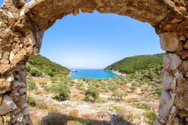 Filiatro Beach Ithaca Adası Yunanistan (Ithaka veya Ithaki)