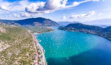 Nidri Körfezi ve liman yat Lefkada, Yunanistan için