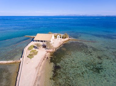 Agios Nikolaos Kilisesi ve adanın turistik Lefkada G