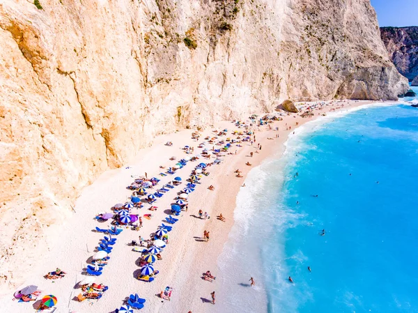 Porto Katiski strand a szigeten Lefkada, Görögország, főbb turisztikai látnivalók a vá — Stock Fotó