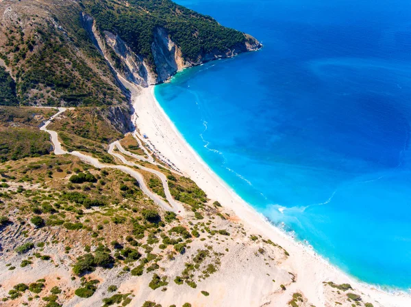 Myrtos Beach Cephalonia (Kefalonia) Греция вид с воздуха — стоковое фото