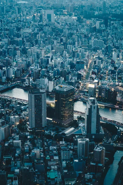 Τόκιο ουρανοξύστες της πόλης όπως φαίνεται από τα ανωτέρω — Φωτογραφία Αρχείου