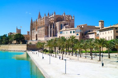 Palma de Mallorca, İspanya. La Seu - ünlü Ortaçağ Gotik ca