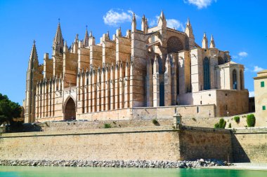 Palma de Mallorca, İspanya. La Seu - ünlü Ortaçağ Gotik ca