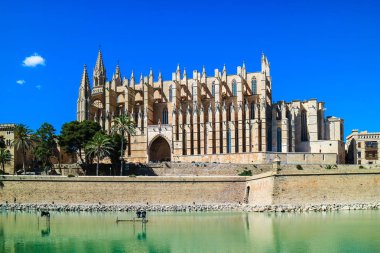Palma de Mallorca, İspanya. La Seu - ünlü Ortaçağ Gotik ca