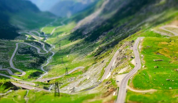 Carretera panorámica de Transfagarasan en Transilvania, Rumania. Fagaras Mou —  Fotos de Stock