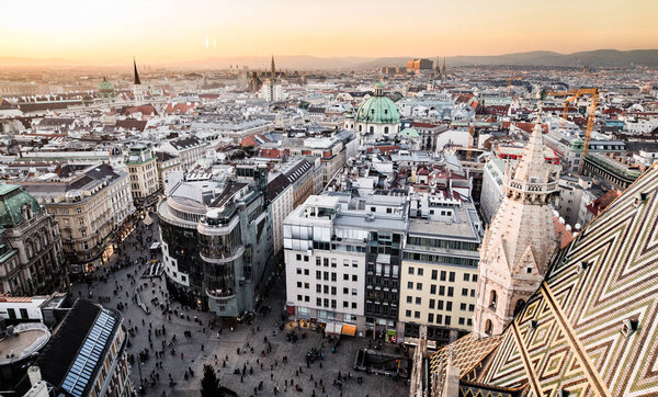 Aerial view of Vienna, Austria, Europe