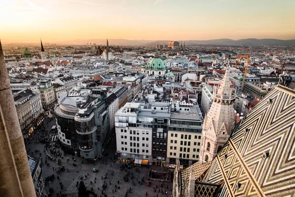 Wien city skyline as seen from the top of St. Stephan dome — Stock Photo, Image