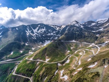 Transfagarasan road in Transylvania panoramic view. Romania, Eur