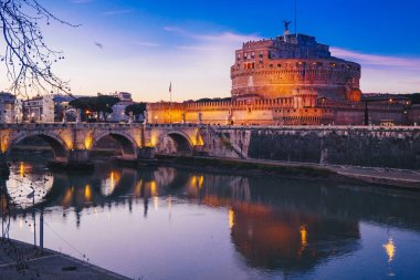 Gece görüş Sant' Angelo Castle Roma, İtalya