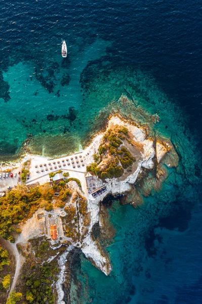 Vista Aérea Isla Tasos Grecia Verano — Foto de Stock