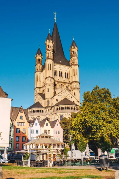 Köln September 2018 Häuser Und Restaurants Der Kölner Innenstadt Glockenturm — Stockfoto