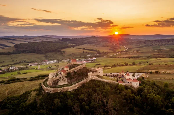 Sunset Rupea Romania Stock Image