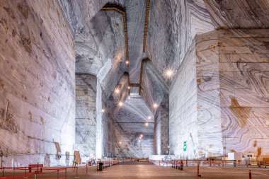 Slanic Prahova Salt Mine. Also known just as Slanic Mine, this salt mine is one of the most well known tourist attractions in the area and a treatment base for respiratory diseases clipart