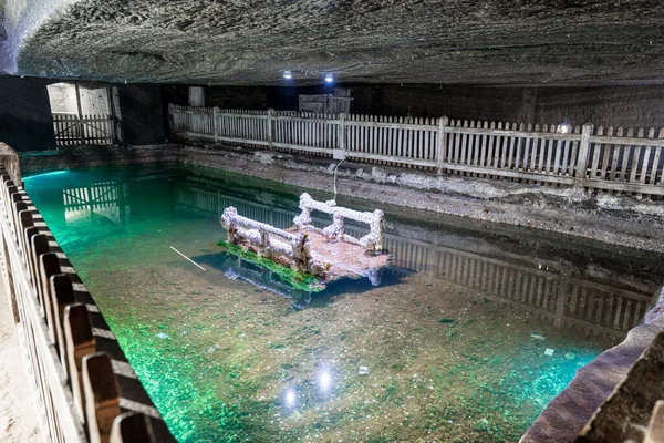 Lac Smarald Intérieur Mine Sel Cacica Roumanie — Photo