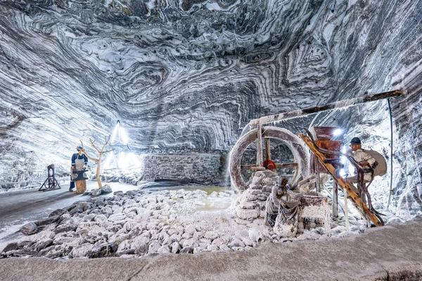 Ocnele Mari Salt Mine interior near Ramnicu Valcea city, Romania