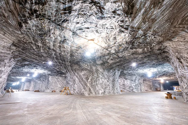 Les Tunnels Souterrains Intérieur Mine Sel Ocnele Mari Roumanie — Photo