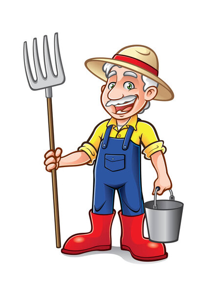 Cartoon Farmer Standing