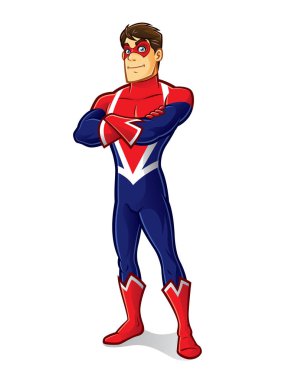 Friendly Superhero Crossing Arm vector Friendly Superhero Crossing Arm vector