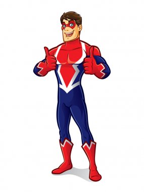 Dostu süper kahraman başparmak yukarı