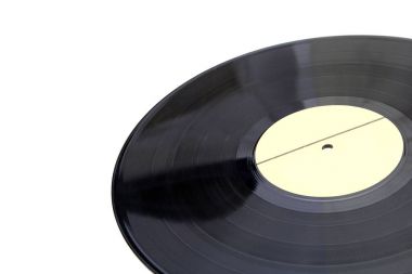 Beyaz arkaplanda vinil kayıt