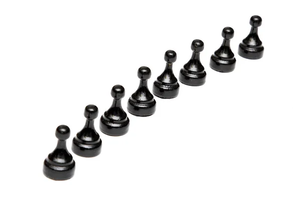 Pedaços de xadrez em fundo branco — Fotografia de Stock
