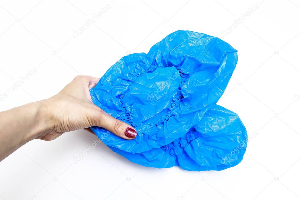 Blue Shoe covers for the feet