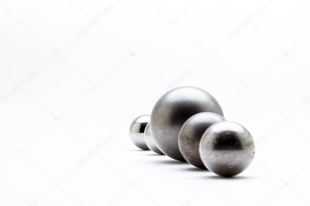 Chrome balls on a white background